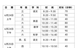 2025年小学考试时间