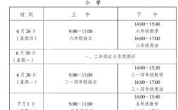 2011年小学考试时间