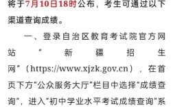 新疆初中毕业考试成绩查询