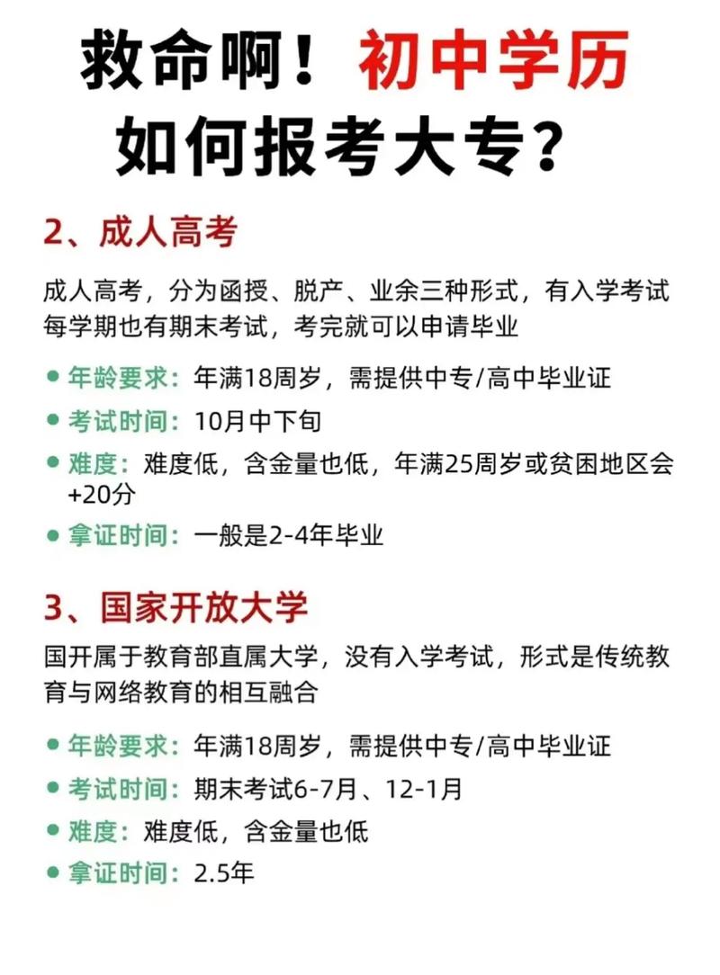 初中毕业能直接报成人高考吗？-图2
