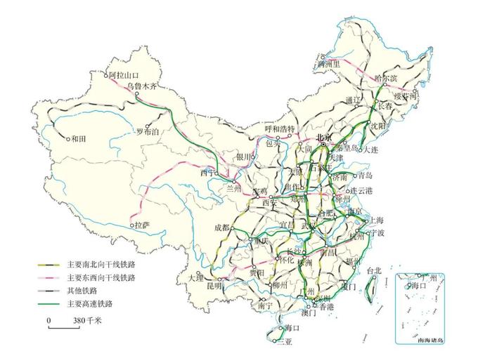 初中课本中国铁路分布图-图1 初中课本中国铁路分布图-图1