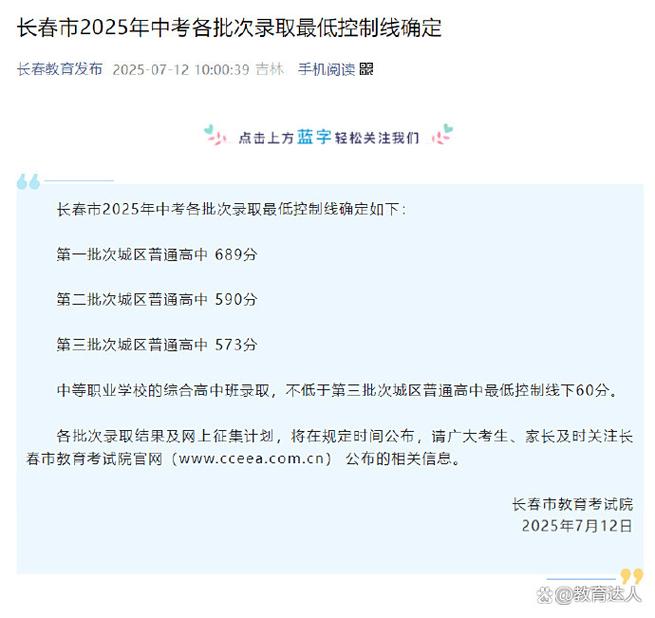 2025长春高中录取线多少?-图3 2025长春高中录取线多少?-图3