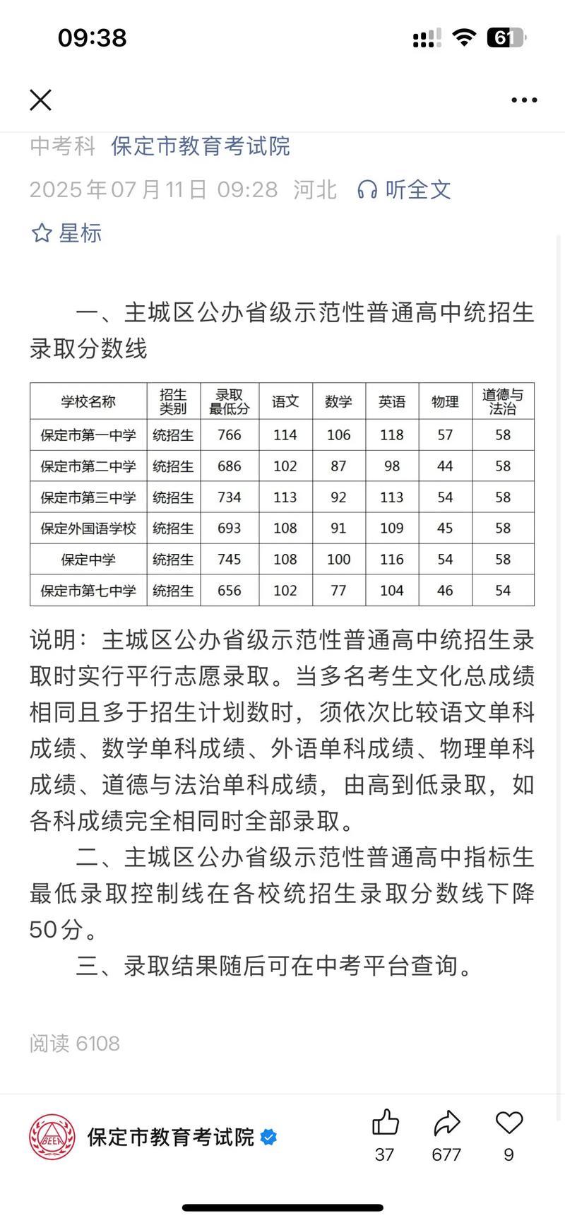 保定今年普高线是多少?-图1 保定今年普高线是多少?-图1
