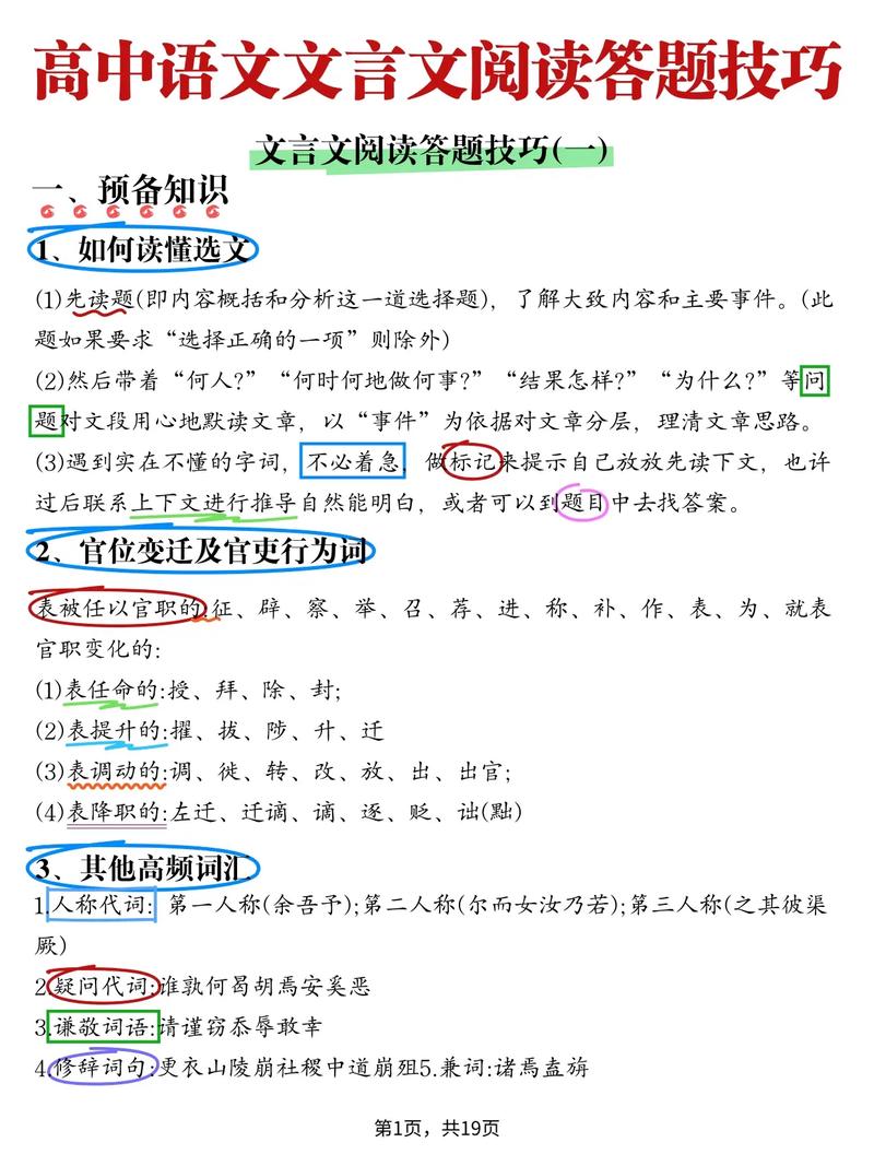 高中语文文言文答题技巧有哪些?-图1 高中语文文言文答题技巧有哪些?-图1