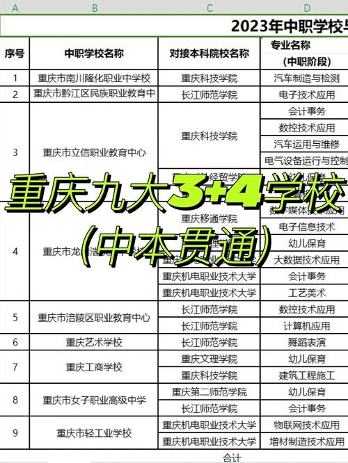 重庆初中中职学校有哪些?-图1 重庆初中中职学校有哪些?-图1