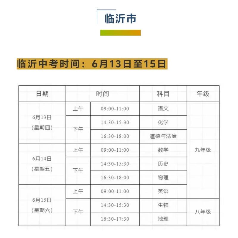 临沂初中考高中具体时间定了吗？-图1